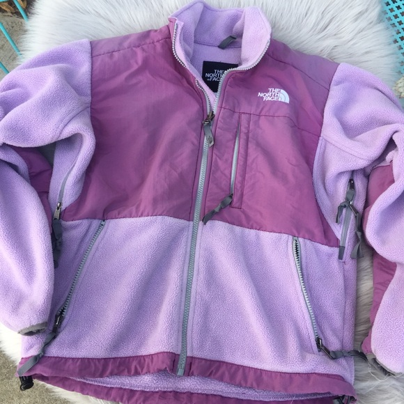 purple fleece north face jacket